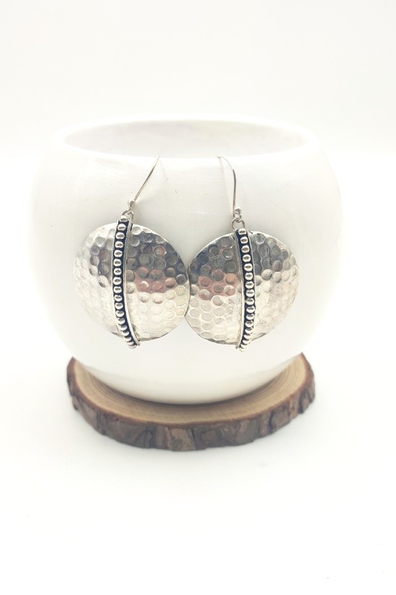 Pendientes plata luna llena