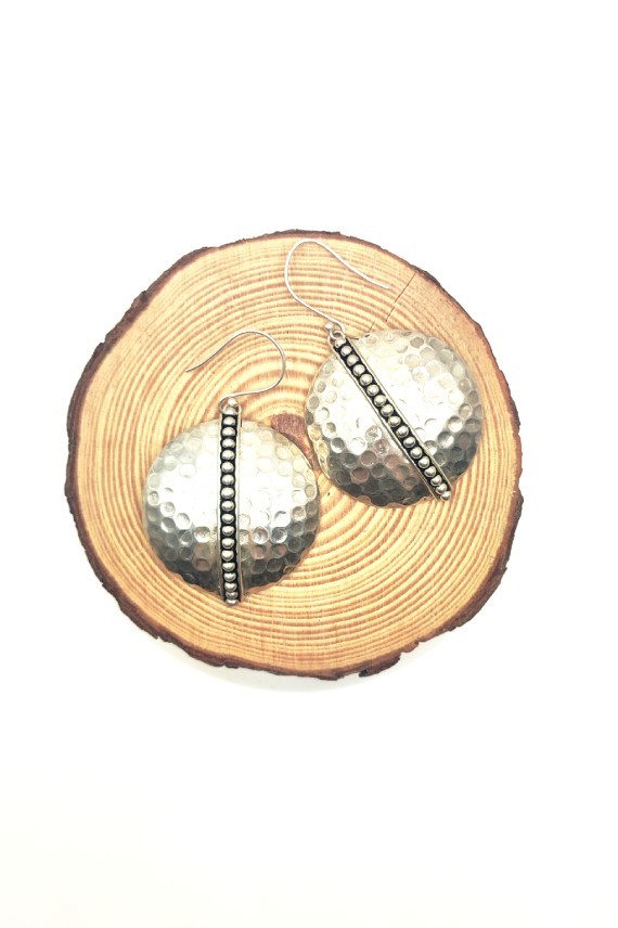 Pendientes plata luna llena