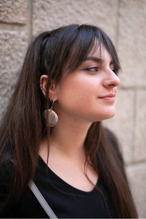 Pendientes plata luna llena