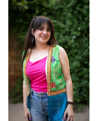 Chaleco Mía India Seda Flecos Chaleco Mía India Seda Flecos