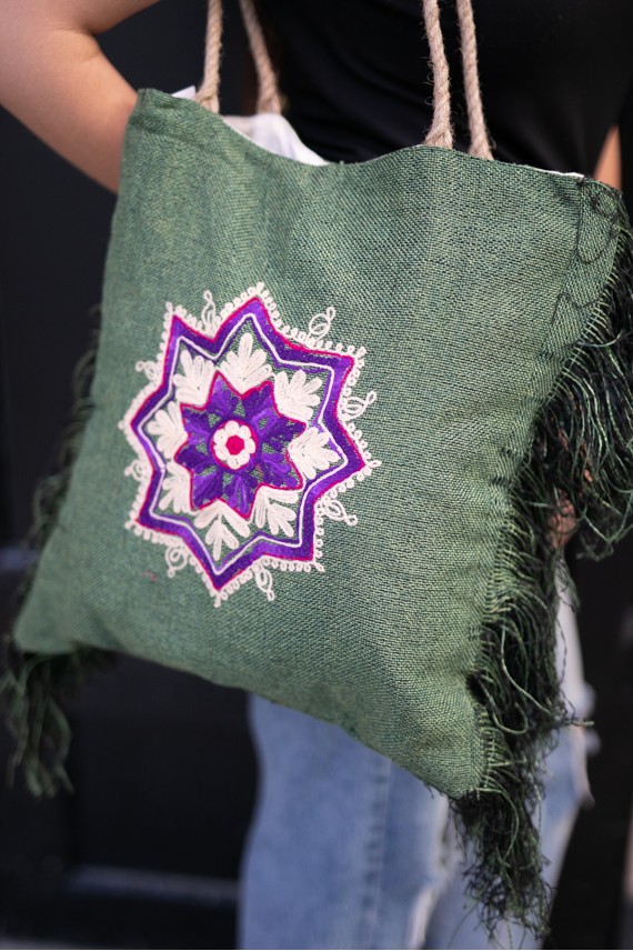 Bolso Rafia Bordado Mandala Bolso Rafia Bordado Mandala