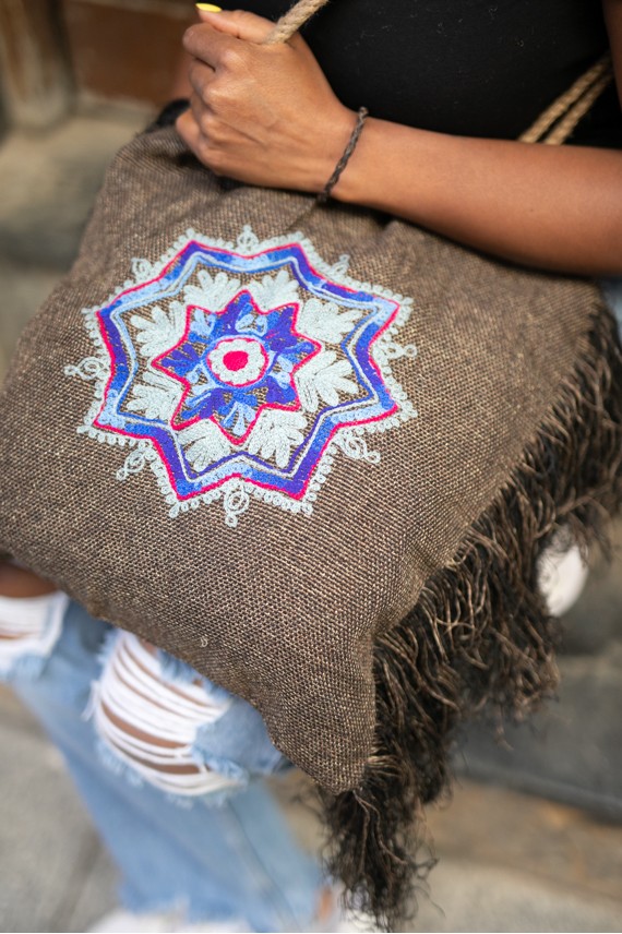 Bolso Rafia Bordado Mandala Bolso Rafia Bordado Mandala