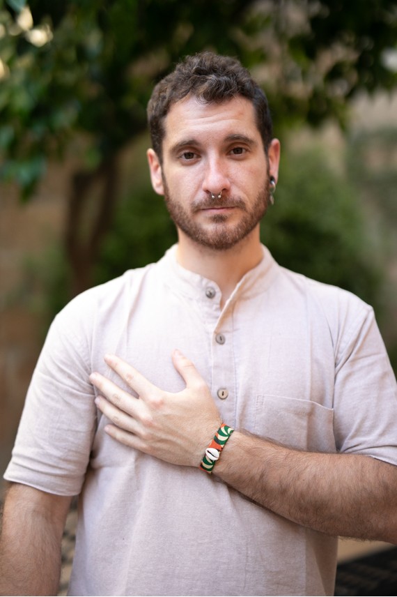 Pulsera Cuero Wax Kenema amarillo