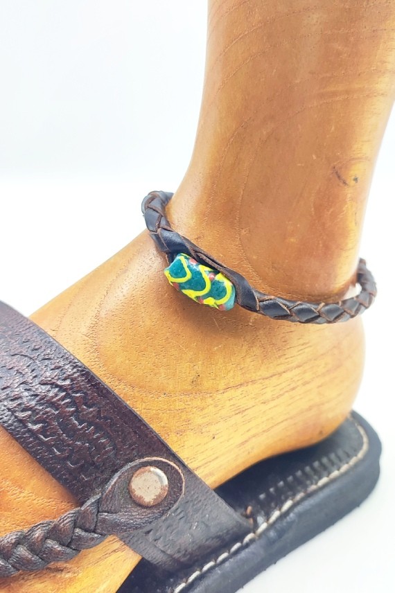 Tobillera Cuero Trenza Akama Tobillera Cuero Trenza Akama