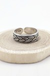 Anillo aro midi Trenza plata