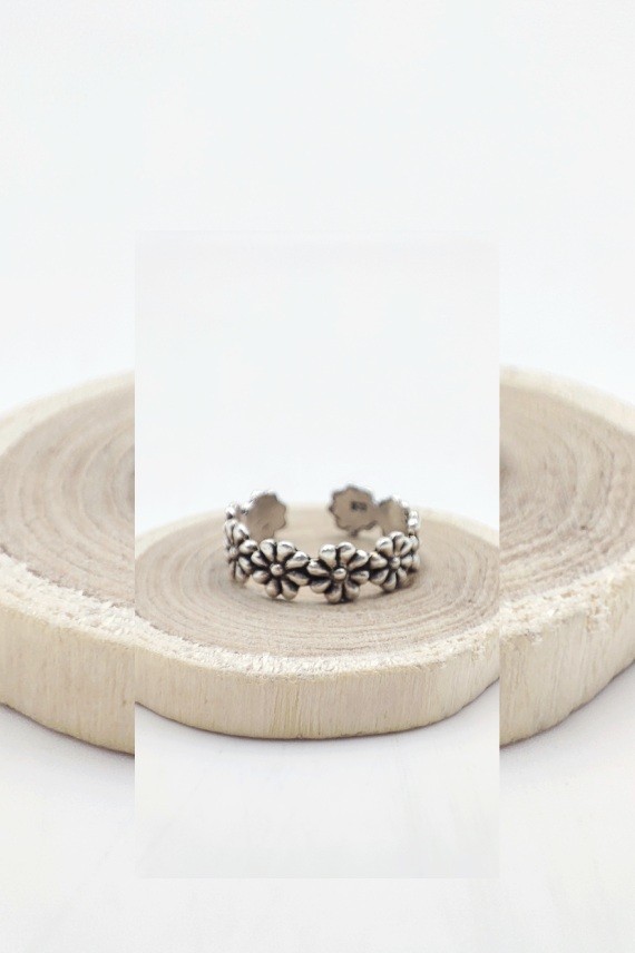 Anillo midi Margaritas plata