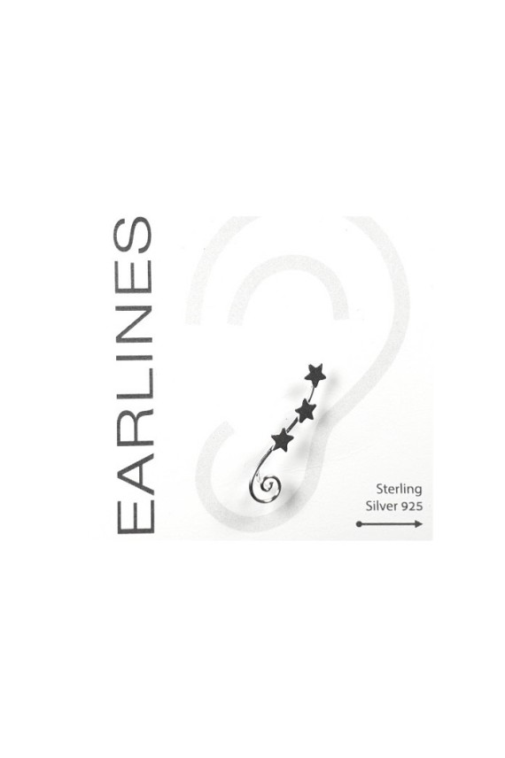 Pendientes trepador plata estrella y espiral Pendientes trepador plata estrella y espiral