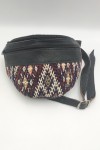 Riñonera Negra Piel y Kilim Vintage