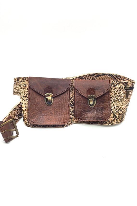Riñonera cinturón piel animal print snake