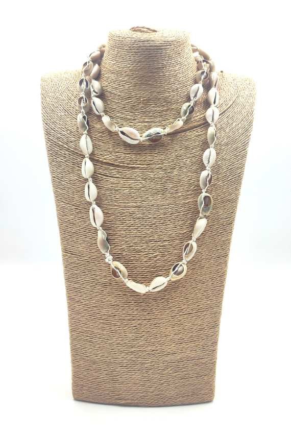 Collar Cuentas Cauri Largo Collar Cuentas Cauri Largo