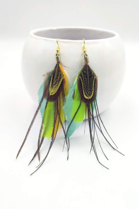 Pendientes Pluma Feathers Oro Pendientes Pluma Feathers Oro