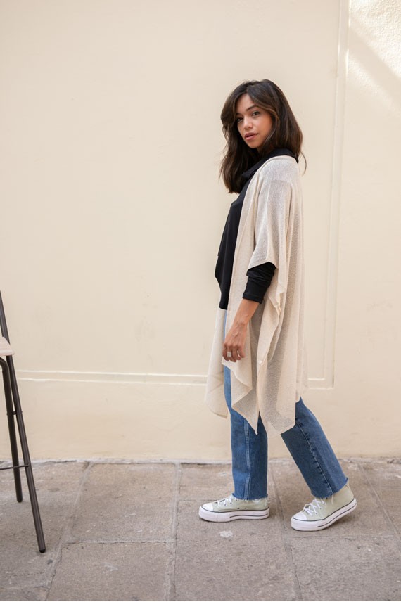 Kimono algodón redecilla