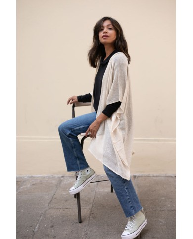 Kimono algodón redecilla