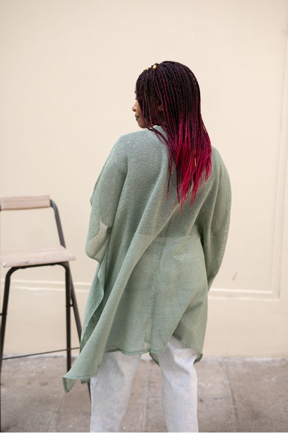 Kimono algodón redecilla