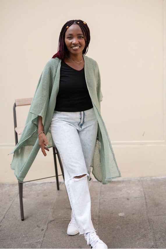 Kimono algodón redecilla