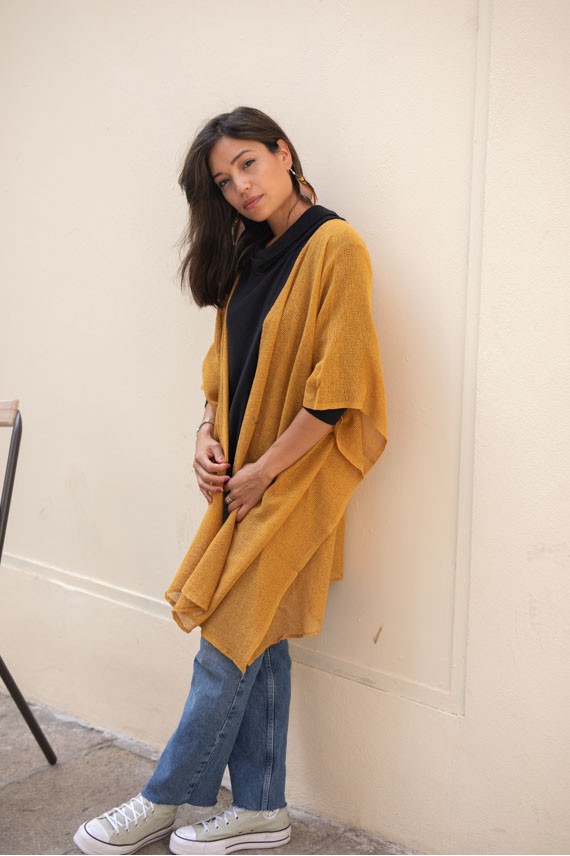 Kimono algodón redecilla