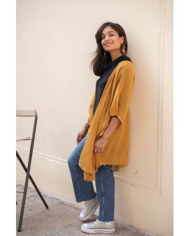 Kimono algodón redecilla