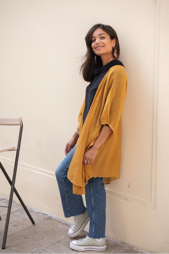 Kimono algodón redecilla