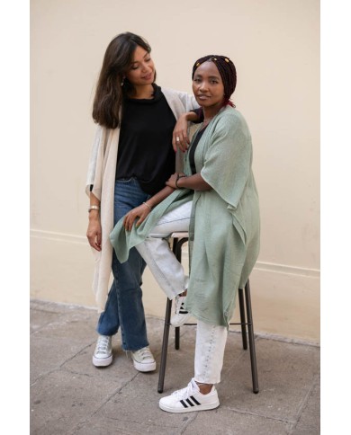 Kimono algodón redecilla