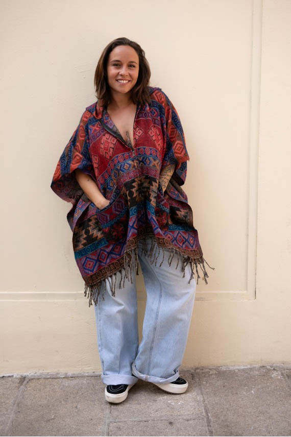 Poncho Étnico Colossus Capucha Multicolor Poncho Étnico Colossus Capucha Multicolor