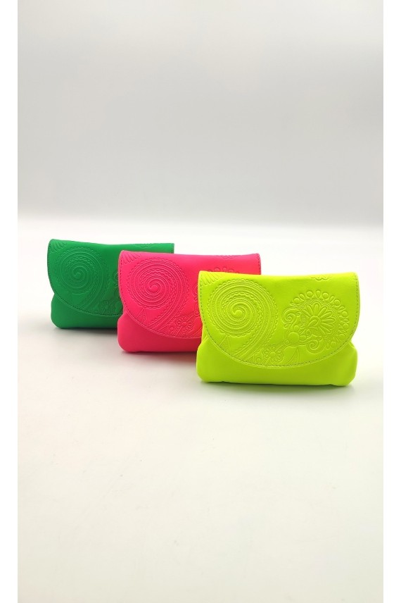 Monedero Piel Mandala Fluor