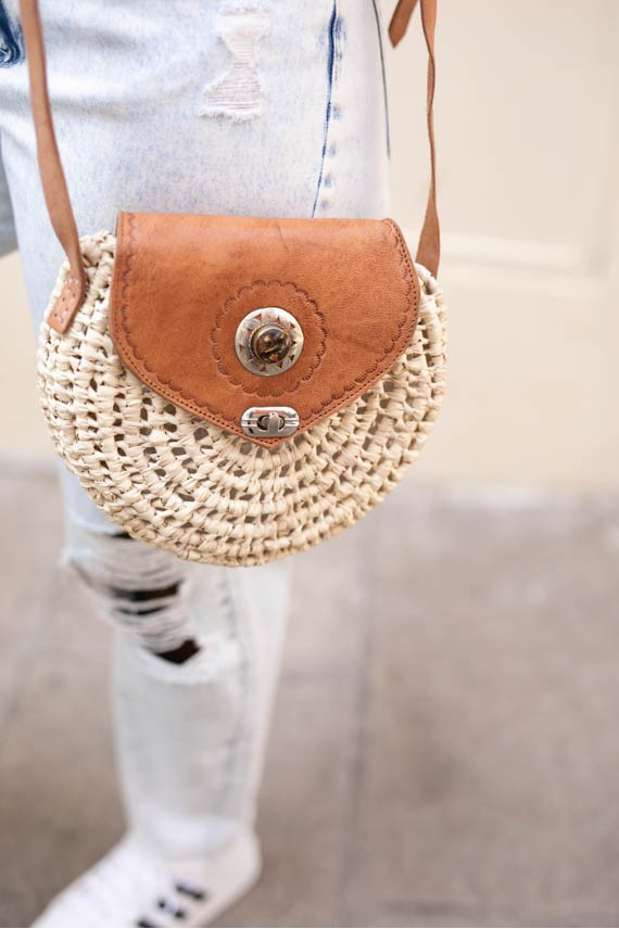 Bolso redondo palma ámbar Mckennitt