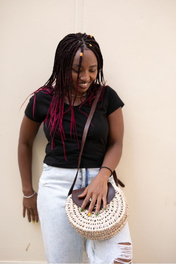 Bolso redondo palma ámbar Mckennitt