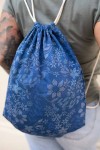 Mochila Saco seda flor azul Mochila Saco seda flor azul