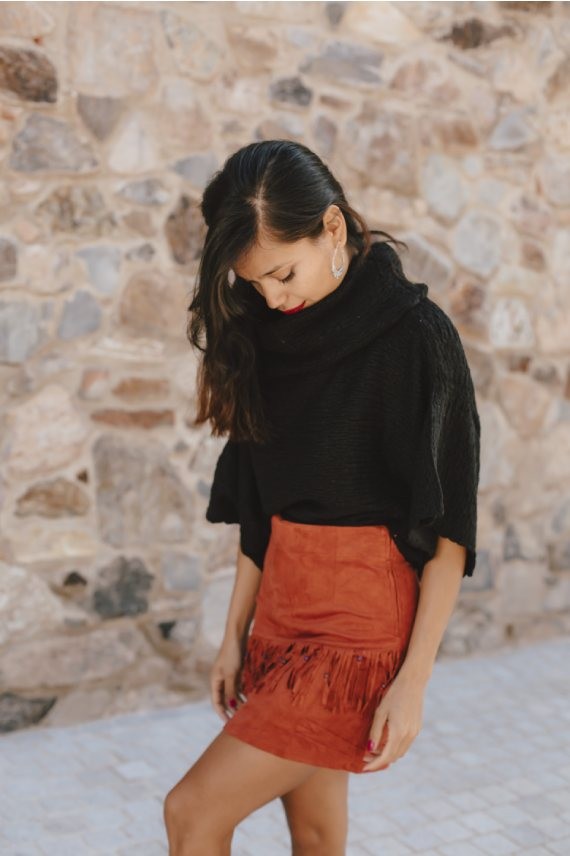 Falda corta Pocahontas Suedine