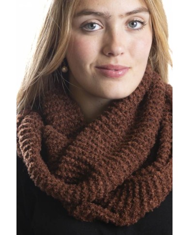 Cuello Doble vuelta Chenilla unisex Beige y Marrón