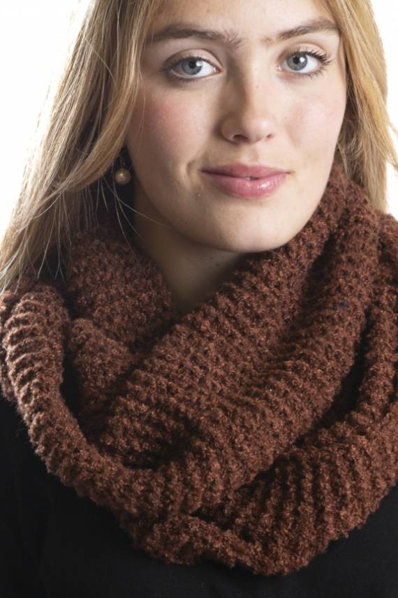 Cuello Doble vuelta Chenilla unisex Beige y Marrón Cuello Doble vuelta Chenilla unisex Beige y Marrón