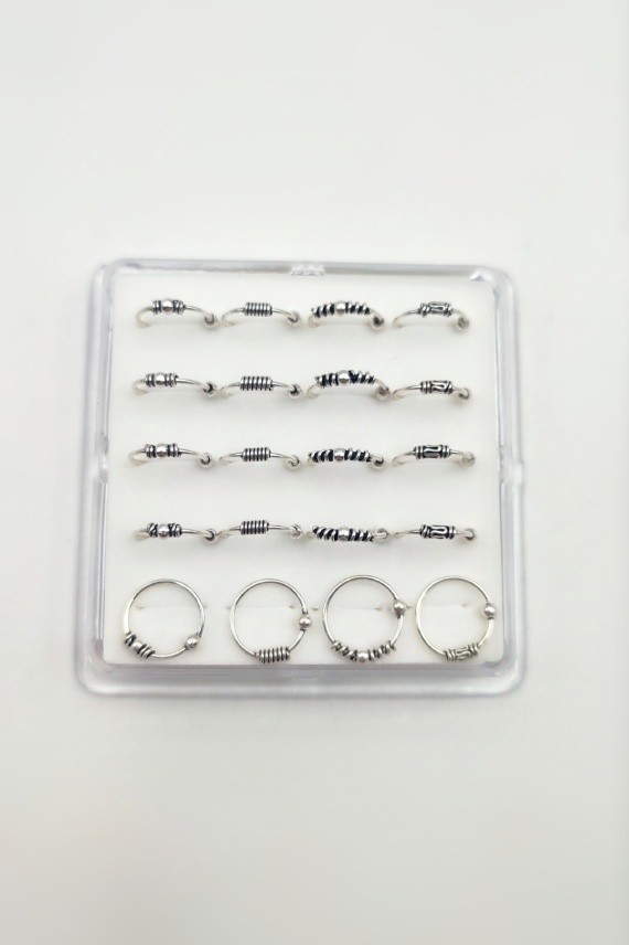 Pendiente Aro Nariz Bali bola y muelle