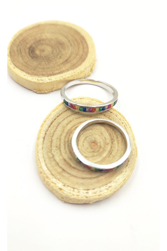 Anillo plata Arcoiris