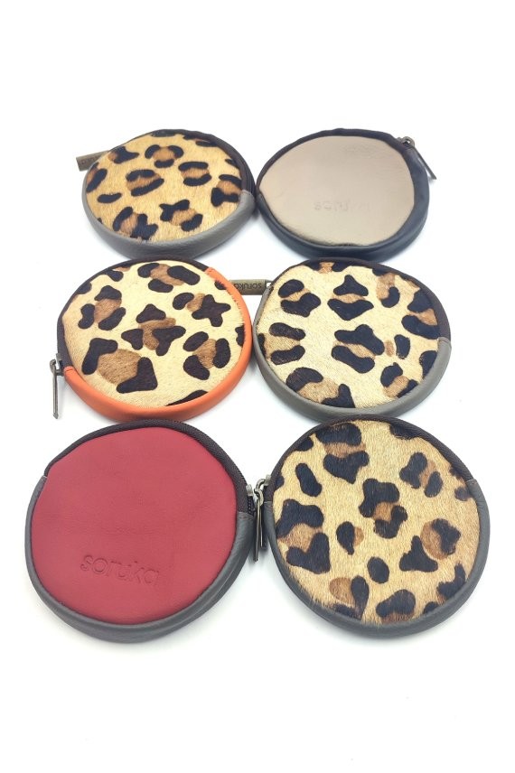 Monedero Redondo Afra print Leopardo Soruka