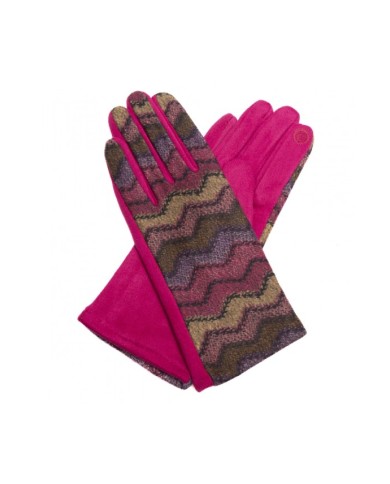 Guantes Antelina Zig Zag Rosa Dedos Táctiles Guantes Antelina Zig Zag Rosa Dedos Táctiles