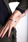 Pulsera Cuero Zamak Perlas Incrustadas Tusa