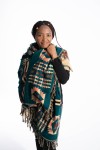 Chal Jacquart Geométrico Flecos Chal Jacquart Geométrico Flecos