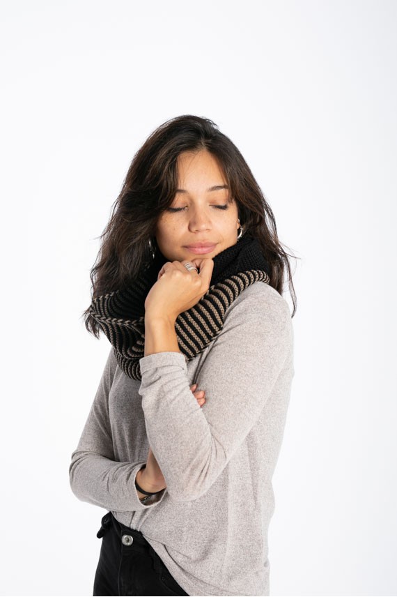 Cuello Doble vuelta Punto Bobo Rayas