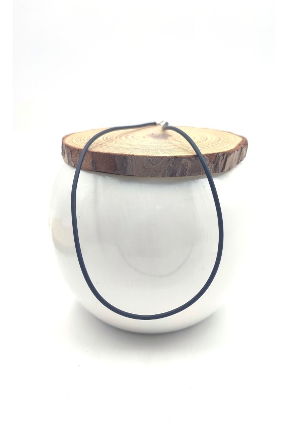 Collar Caucho y Plata Collar Caucho y Plata