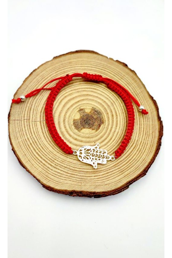 Pulsera Macramé y Plata Hamsa Pulsera Macramé y Plata Hamsa