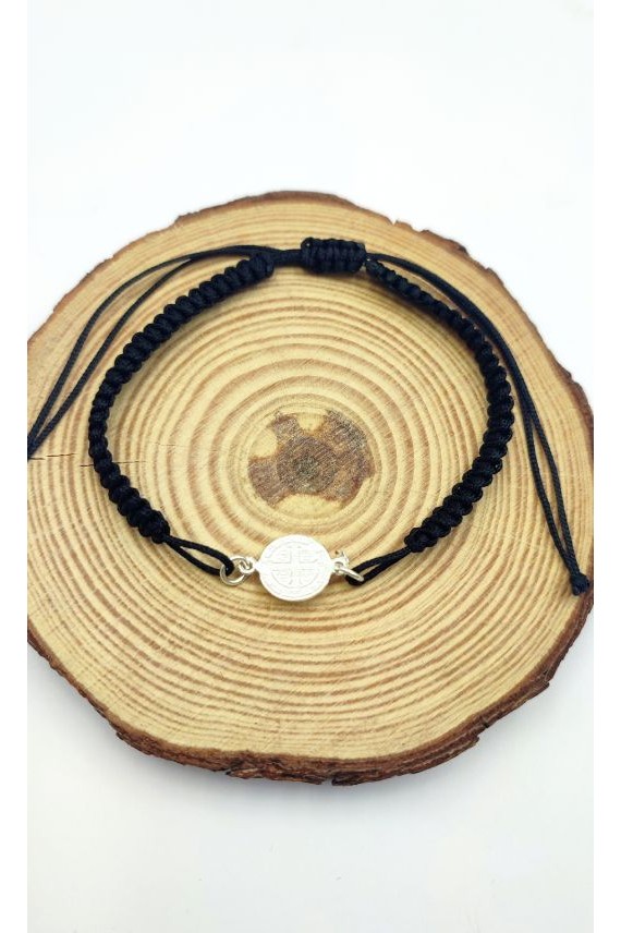 Pulsera Macramé Medalla Plata
