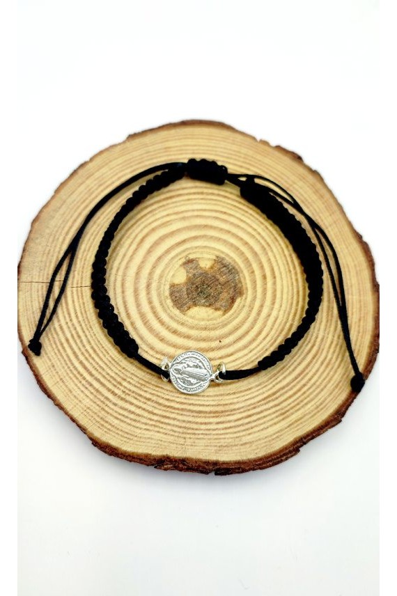 Pulsera Macramé Medalla Plata