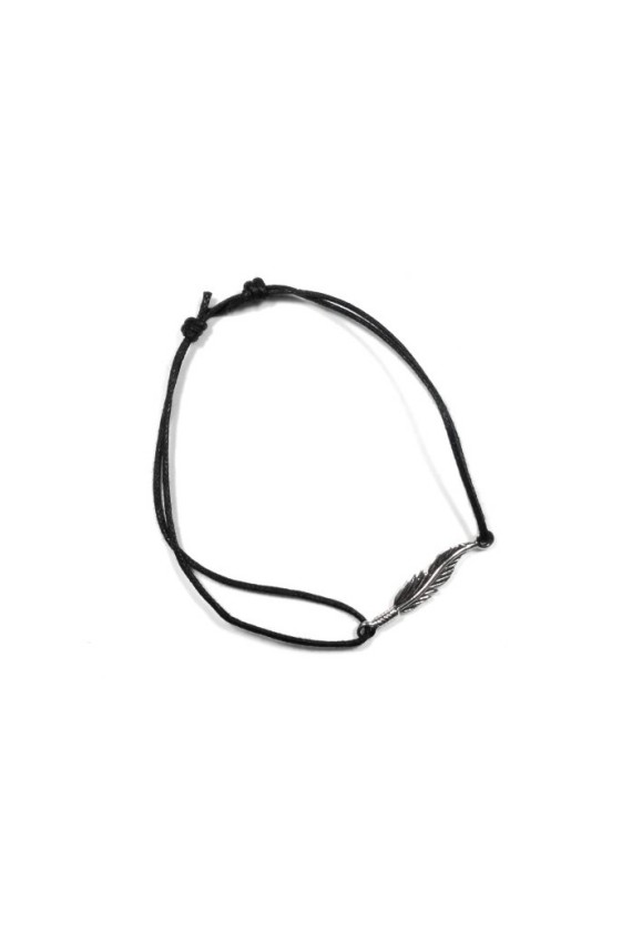Pulsera Hilo Pluma Plata Divine
