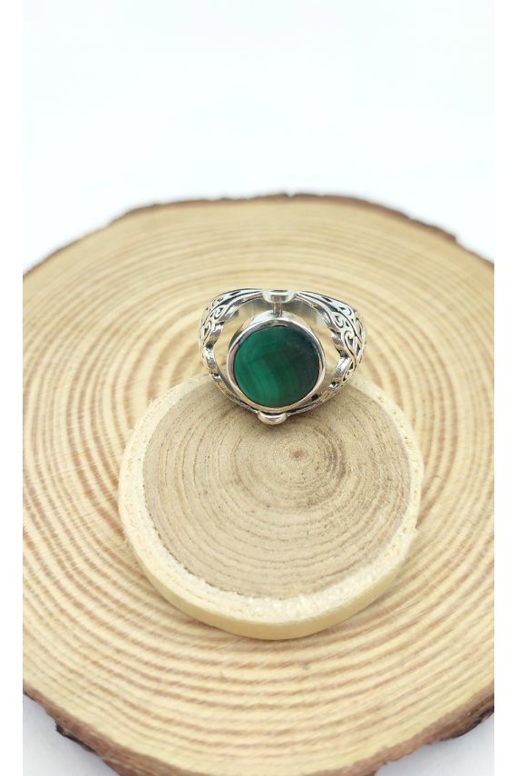 Anillo plata reversible Malaquita y Labradorita Anillo plata reversible Malaquita y Labradorita