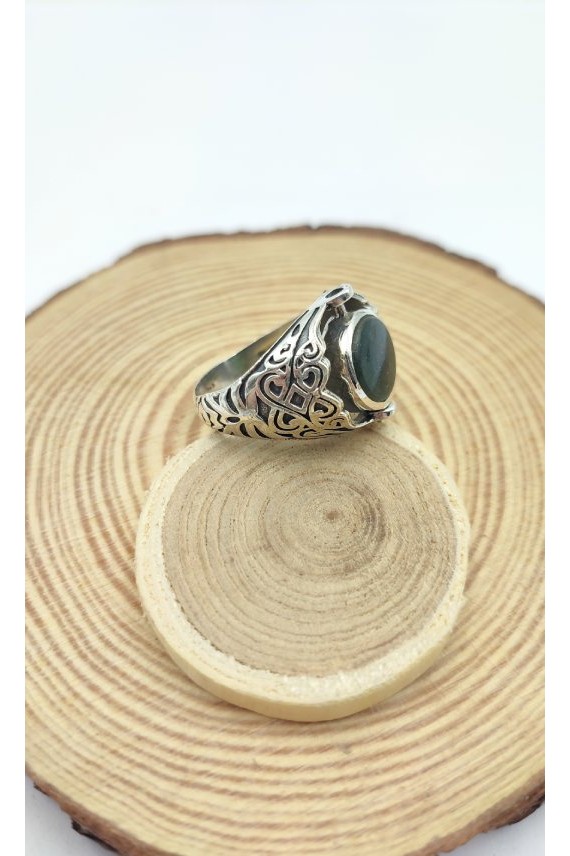 Anillo plata reversible Malaquita y Labradorita Anillo plata reversible Malaquita y Labradorita