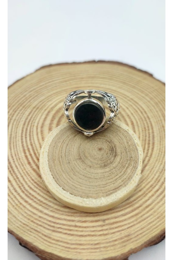 Anillo plata reversible Ojo de tigre y Ágata negra