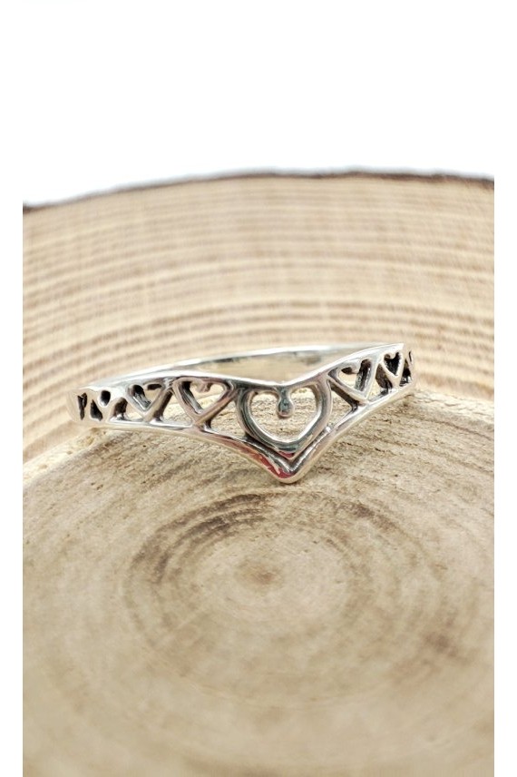 Anillo Plata Corazón Calado