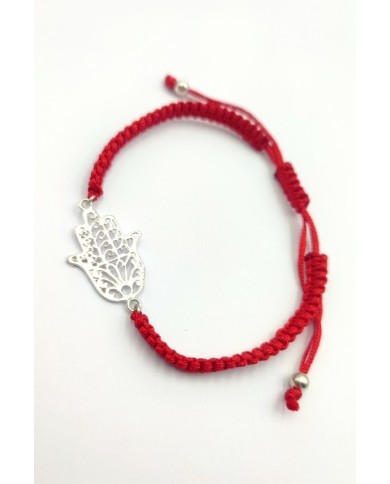 Pulsera Macramé y Plata Hamsa Pulsera Macramé y Plata Hamsa
