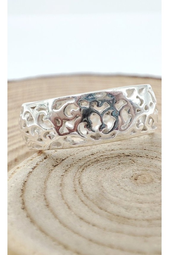Anillo Plata Jardín Calado