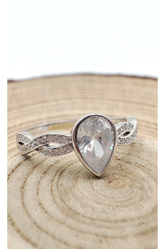 Anillo plata Circonita Gota